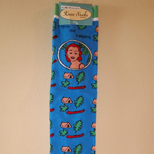 Anne Taintor Knee-High Socks "I Love Not Camping"